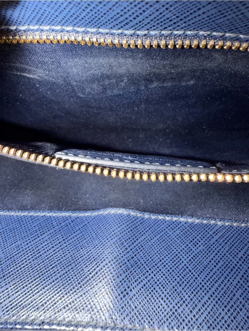 Salvatore Ferragamo Navy Saffiano Leather Vara Shoulder Bag with Gold Hardware - Picture 16 of 16